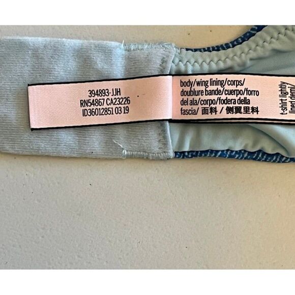 Victoria’s Secret Bra Lightly Lined Demi 36D Glitter LOGO Wide Straps Underwir - Picture 4 of 7